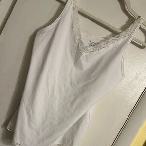 Vanity Fair White Camisole with Lace Trim